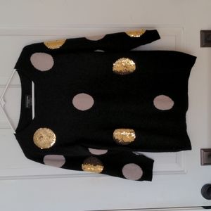 Sutton Studio polkadot sequin cashmere sweater